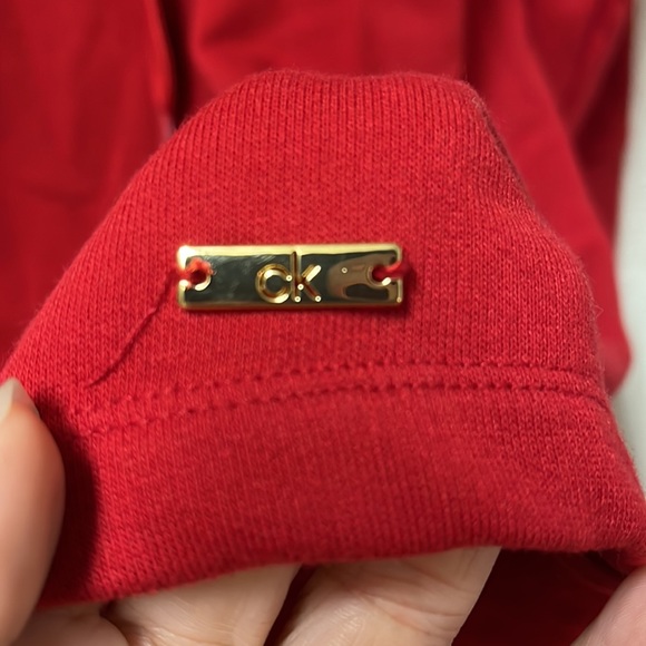 CALVIN KLEIN Red Pullover Hoodie Tunic Size Large - Picture 14 of 16